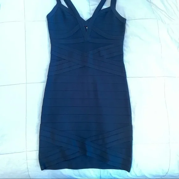 bebe blue bandage dress AIDEN BANDAGE MINI DRESS main image 0